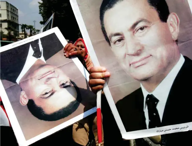  ?? © AFP/CRIS Bouroncle ?? Après près de 30 ans au pouvoir en Égypte, Hosni Moubarak a été poussé à la démission par la révolution de janvier-février 2011.