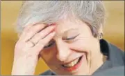  ?? AFP ?? British PM Theresa May reacts during a press meet at 10 Downing Street in London on Thursday.