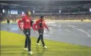  ??  ?? Rain interrupti­ons are common but with no reserve day and T20 games only needing six overs for a result, officials are willing to wait with the focus on TV.