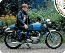  ??  ?? RIGHT: Paul Liversidge, a style icon to Allan and his mates, on his Bonnie café racer
Ian Mace, another our role model for Allan and his Mansfield mates. Check out the oh-so-low clip-ons!