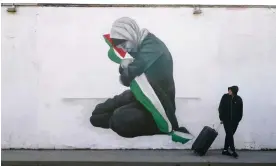  ?? Photograph: Niall Carson/PA ?? A pro-Palestine mural by the artist Emmalene Blake in the Harold's Cross area of Dublin.