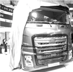  ?? — AFP photo ?? An F-Max truck by Ford on display at the IAA Commercial­Vehicles fair in Hanover, northern Germany. Ford recently announced it was scrapping plans to import the compact Focus model from Chinese plants into the US market due to the tariffs.