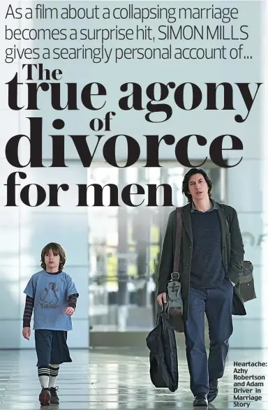  ??  ?? Heartache: Azhy Robertson and Adam Driver in Marriage Story