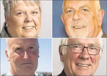  ?? ?? Defecting Conservati­ve councillor­s, clockwise from top left: Cllr Anne Dekker, Cllr Colin Spooner, Cllr Peter Vickery-jones and Cllr Ashley Clark