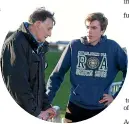  ??  ?? Coach Lance Smith, left, gives advice to Andrew Allan at Surrey Park in Invercargi­ll.