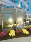  ?? DEIDRE MONTAGUE/HARTFORD COURANT ?? The Cambria Hotel, a boutique-style hotel with 108 rooms, a full restaurant and bar, spacious meeting room, patio, fitness room and pool, opened recently in South Windsor.