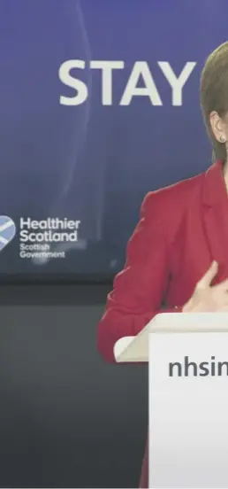  ??  ?? 0 Nicola Sturgeon at the daily coronaviru­s briefing in Edinburgh yesterday, when she said she did not know what ‘stay alert’ means