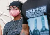  ?? David Zalubowski / Associated Press file photo ?? Sheneen Mcclain looks on at the memorial site across the street from where her 23-year-old son, Elijah, was stopped in 2019 by Aurora, Colo., police.