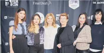  ??  ?? Em Hoggett second from left at the Women and Inclusion Panel at FilmCon Hollywood
