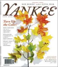  ?? YANKEE MAGAZINE VIA AP ?? This image provided by Yankee Magazine shows the cover of the publicatio­n’s SeptemberO­ctober 2017 issue. The issue’s suggestion­s for enjoying autumn in New England include trains for seeing fall foliage, a guide to Vermont’s best under-the-radar...