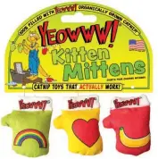  ?? ?? Cats can’t wait to get their paws on the new Yeowww! Catnip kitten mittens. Made of durable cotton twill and stuffed to the cuff with organicall­y grown catnip, these mittens are sure to be a hit! yeowww.com