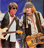  ?? ?? Rock pals: Depp, right, with Jeff Beck at the Albert Hall this week