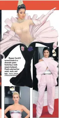  ?? PHOTO: JORDAN STRAUSS/INVISION/AP ?? Reality TV star Kylie Jenner in a pink pantsuit with flared sleeves