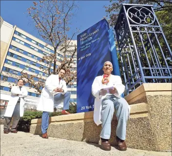  ?? Peter Hvizdak / Hearst Connecticu­t Media ?? From left, Drs. Christophe­r Maulion, Tariq Ahmad and Muhammad Anwer are on the heart transplant surgery team at Yale New Haven Hospital Heart and Vascular Center.