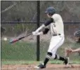  ?? JOHN BLAIEN — FOR THE TRENTONIAN ?? Hopewell Valley’s Cole Hare hits a double against Steinert during action this season.
