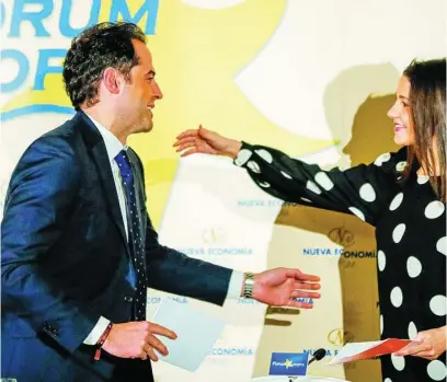  ?? EFE ?? Ignacio Aguado, con la presidenta de Ciudadanos, Inés Arrimadas, hace dos años