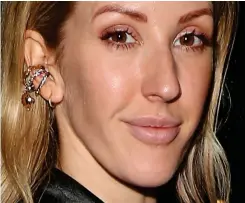  ??  ?? Golden lobes: Singer Ellie Goulding has a great ear for music and jewellery, as she shows off at this month’s Baftas
