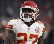  ?? ERIC CHRISTIAN SMITH — THE ASSOCIATED PRESS ?? The Chiefs released running back Kareem Hunt after a TMZ video showed him knocking over and kicking a woman.