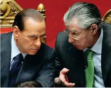  ??  ?? L’asse con Berlusconi
Alleati di governo, con alti e bassi, dal 1994 al 2011, Umberto Bossi e Silvio Berlusconi sono sempre stati uniti da un profondo legame