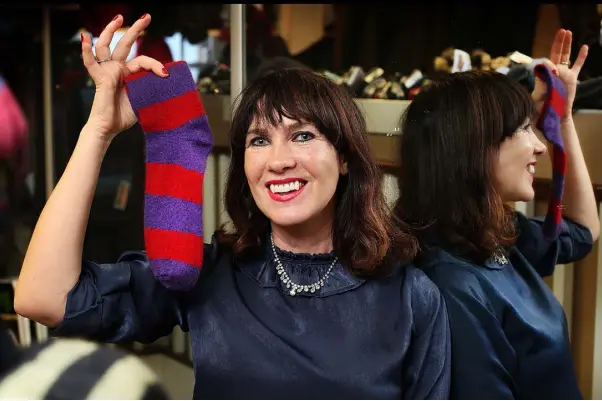  ??  ?? ON A MISSION: Victoria Mary Clarke shopping for socks at Kiwi Country Clothing on South Anne Street, Dublin. Photo: Steve Humphreys