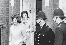  ?? AP FILE ?? In this June 6, 1961, file photo, Jacqueline Kennedy is followed by her sister, Lee Radziwill, in London. Radziwill, the stylish jet setter and socialite who made friends worldwide even as she bonded and competed with her older sister Jacqueline Kennedy, has died.