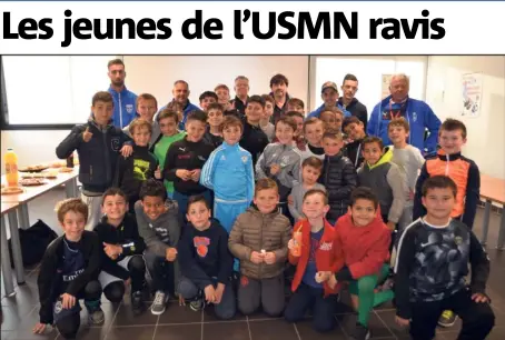  ?? (Photo K.N.) ?? Les jeunes joueurs de l’USMN lors du stage football organisé par l’USMN.