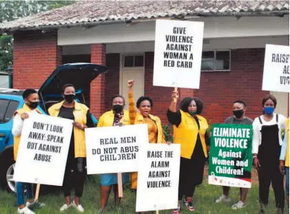  ??  ?? Staff from the Department of Social Developmen­t office in Alton, Richards Bay showed their support