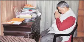  ?? Virender Singh Negi ?? Uttarakhan­d Chief Minister Harish Rawat in Dehradun Wednesday before the state voted.