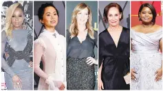  ??  ?? Nominees Best Performanc­e by an Actress in a Supporting Role in any Motion Picture category, (Left-Right) Mary J. Blige, Hong Chau, Allison Janney, Laurie Metcalf and Octavia Spencer.