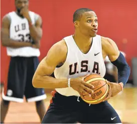  ?? DAVID BECKER/ASSOCIATED PRESS FILE ?? Russell Westbrook is not going for basketball gold in Rio, further weakening the U.S. team.