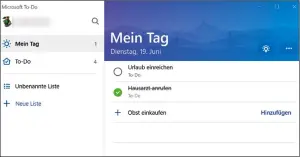  ??  ?? Rechts: Microsoft To-Do ist eine schlichte Aufgaben-App für PC und Smartphone­s.