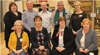  ??  ?? Mary Angland, Jacqui Feely, Viv Buckley, Lisa Egan, Tommy Mullane, Aidan O’ Keeffe, Timmy Lynch, Ann Goggin and C103 Presenter Patricia Messinger who officially opened Kanturk Arts Festival at the O’ Callaghan Motors Showroom. Photo by Sheila Fitzgerald.