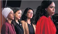  ?? BRENDAN SMIALOWSKI AFP FILE PHOTO VIA GETTY IMAGE ?? All four members of the Squad — Ilhan Omar (Minnesota), Alexandria Ocasio-Cortez (New York), Rashida Tlaib (Michigan) and Ayanna Pressley (Massachuse­tts) — were re-elected.