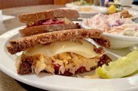  ?? ?? Max's "Famous" Reuben Sandwich at Max's Allegheny Tavern is a classic with corned beef, Swiss cheese, homemade sauerkraut and house-secret dressing.