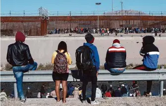  ?? Christian Chavez/Associated Press ?? Homeland Security officials are working through how to manage an expected increase of migrants at the border once the COVID-19 restrictio­ns that have been in place since 2020 are lifted in May.