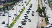  ??  ?? THE FIRST fleet of modern jeepneys launched in Iloilo on July 31.