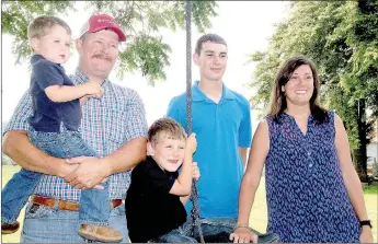  ?? LYNN KUTTER ENTERPRISE-LEADER ?? Allen and Cindy Moore and their sons, Cameron Harrison, Kipton Moore and Hudson Moore, were named the 2017 Washington County Farm Family of the Year. The name of the family operation is Moore Valley Farms.