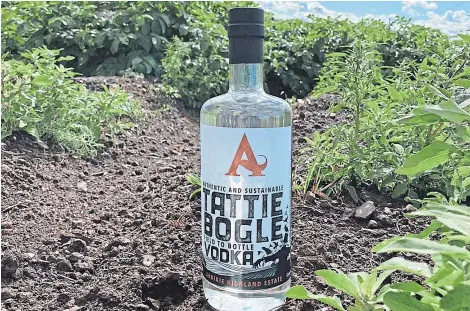  ??  ?? Arbikie Distillery’s Tattie Bogle vodka, branded for the Canadian market.