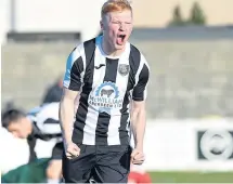  ?? ?? Fraserburg­h’s Logan Watt celebrates his side’s opening goal.