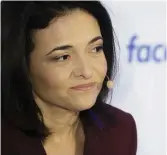  ??  ?? Sheryl Sandberg COO Facebook.