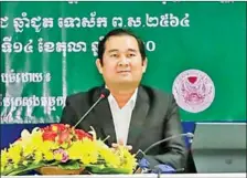  ?? SUPPLIED ?? Buddhist Institute director Sor Sokny during a press conference organised by the cults and religion ministry.