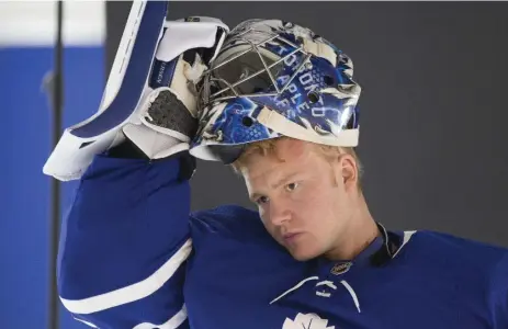  ?? BERNARD WEIL/TORONTO STAR ?? The Leafs’ success will depend on a number of factors, including the good health of goaltender Frederik Anderson, who started 66 games last season.