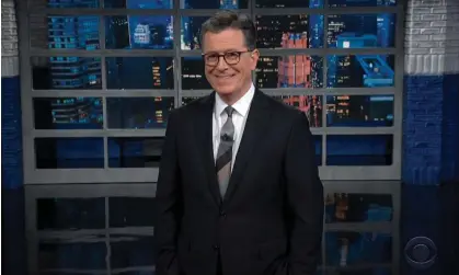  ?? ?? Stephen Colbert on the Chinese spy balloon: ‘Just a reminder: we spend almost $800bn a year ondefense, and we used it to pop balloon.’ Photograph: YouTube