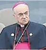  ?? FOTO: AFP ?? Carlo Maria Vigano hat Papst Franziskus und verschiede­ne Bischöfe zum Rücktritt aufgeforde­rt.