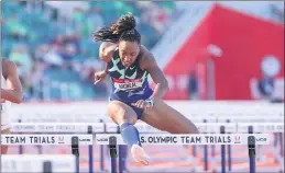  ?? ANDY LYONS — GETTY IMAGES ?? Brianna McNeal, shown competing in the recent U.S. Olympic Track & Field Team Trials in Eugene, Ore., was the 100-meter hurdles gold medalist at the 2016Summer Games.