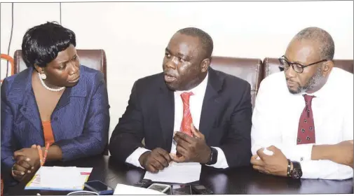  ??  ?? From left: Antonia Beri, Lead Consultant, Safety Consultant­s and Solution Providers Limited, Roland Ngong, general manager and vice-president of the organising committee of National Fire Protection Associatio­n West Africa, NFPAWA Life, Fire and Safety...