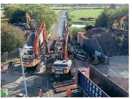  ?? FRIENDS OF THE GREAT CENTRAL MAIN LINE ?? The original Bridge 236 spanning the A60 at Loughborou­gh stood for nearly 125 years before being demolished on October 1.