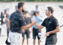  ?? BRYNN ANDERSON/AP ?? FedEx Cup champion Patrick Cantlay, right, and Cup runner-up and U.S. Open winner Jon Rahm are two of the top contenders for PGA Tour player of the year.