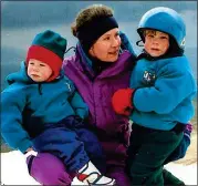  ??  ?? TRAGIC: Tom Ballard, right, with his mother Alison and sister Kate and, left, at Nanga Parbat base camp