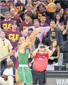  ?? AFP ?? The Celtics’ Avery Bradley shoots the match-winning basket against the Cavaliers.